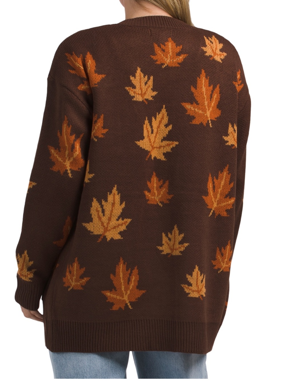 Bb Dakota Women’s Jacquard Maple Leaf Knit Sweater